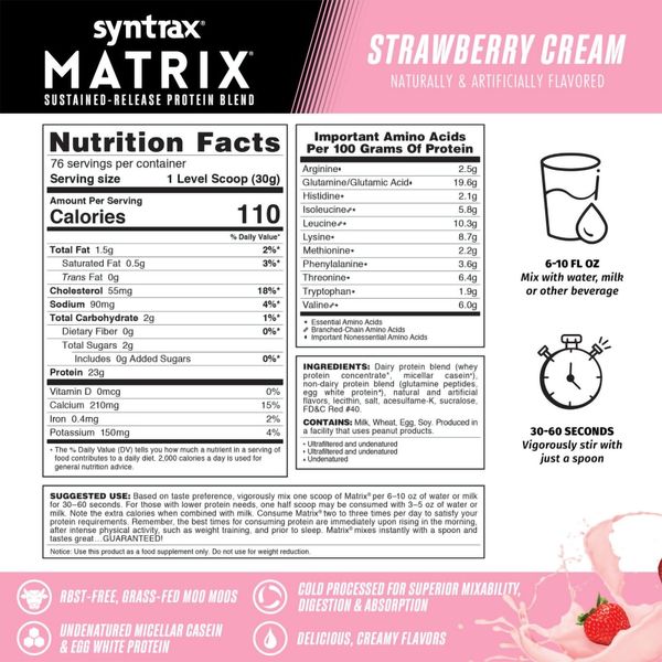 Syntrax Nutrition Matrix Полуниця Крем 2270г 2022-09-0434 фото