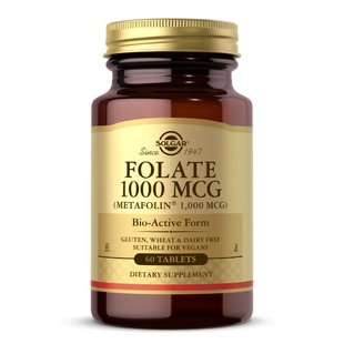 Solgar Folate 1000 mcg DFE (Metafolin® 1000 mcg) 60 tabs 18896-01 фото