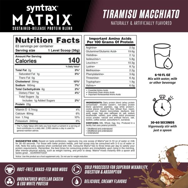 Syntrax Nutrition Matrix Тірамісу Макіато 2270г 2022-10-2465 фото