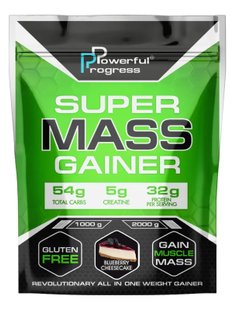 Powerful Progress Super Mass Gainer Чорничний Чизкейк 1кг 08198-12 фото