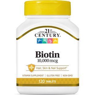 21st Century Biotin 10,000 mcg 120 tablets 21096-01 фото