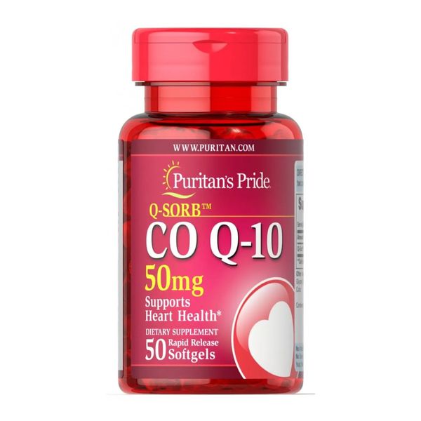 Puritan's Pride Q-SORB Co Q-10 50 mg 50 softgels 2023-10-3389 фото