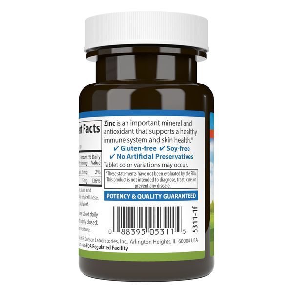 Carlson Laboratories Zinc 15 mg 100 tabs 10906-01 фото