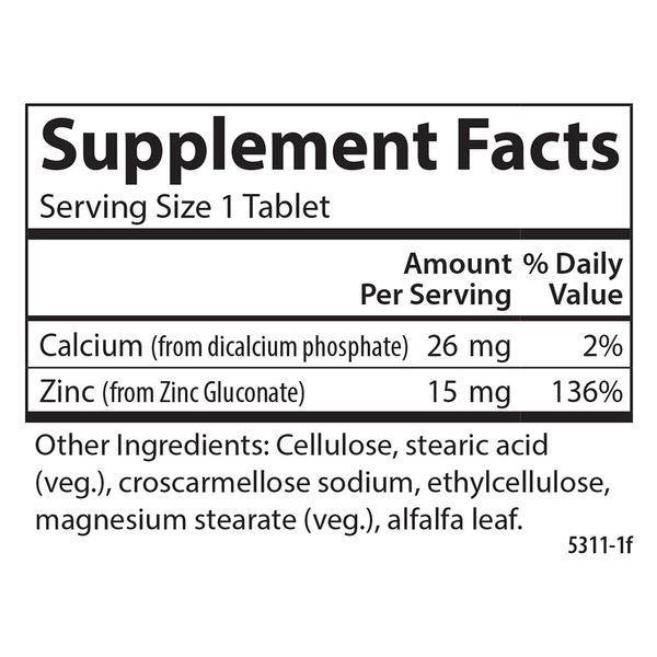 Carlson Laboratories Zinc 15 mg 100 tabs 10906-01 фото