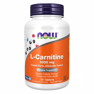 NOW L-Carnitine 1000 mg 50 tabs 2022-10-0417 фото