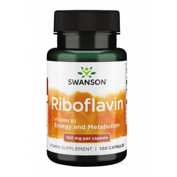 Swanson Riboflavin Vitamin B-2 100 mg 100 caps 100-91-5910674-20 фото