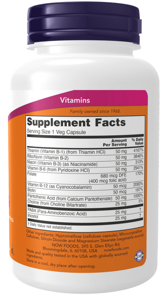 NOW Vitamin B-50 mg 100 vcaps 00172-01 фото