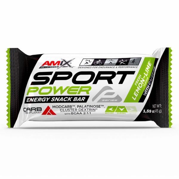 Amix Performance Sport Power Energy Snack Bar Caffeine Лимон Лайм 45г 1-2022-10-2888 фото