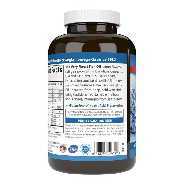 Carlson Laboratories The Very Finest Fish Oil Лимон 120+30 softgels 11332-01 фото