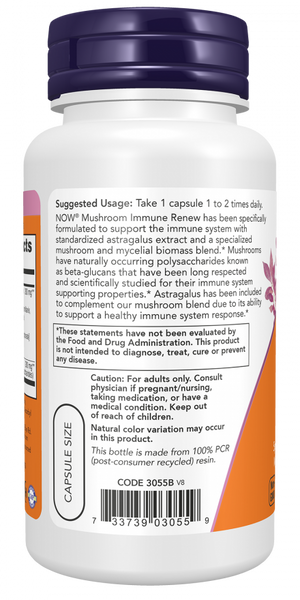 NOW Mushroom Immune Renew 90 veg capsules 100-60-1891827-20 фото