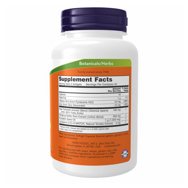 NOW Prostate Support 90 Softgels 2022-10-1325 фото