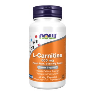 NOW L-Carnitine 500 mg 60 vcaps 2022-10-1991 фото