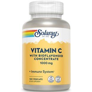Solaray Vitamin C with Rose Hips Acerola & Bioflavonoids 1000 mg 100 vegan capsules 2023-10-2389 фото