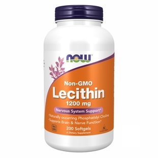 NOW Lecithin 1200 mg 200 Softgels 2022-10-0073 фото