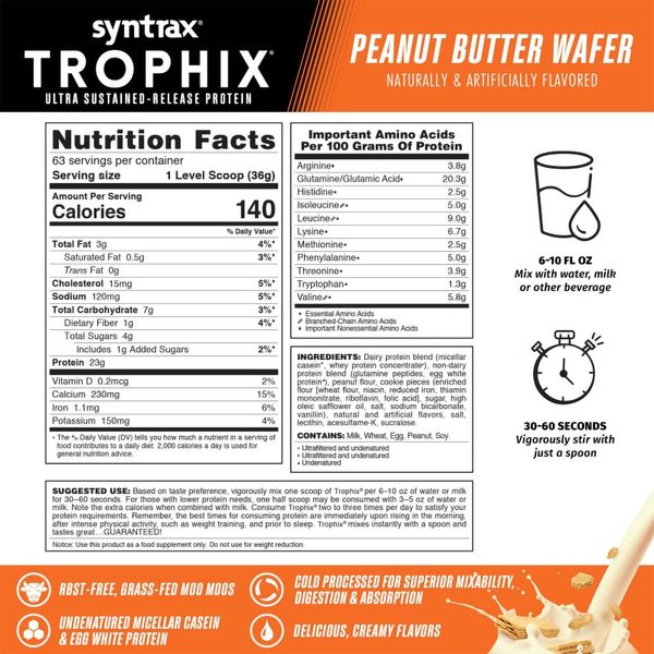 Syntrax Nutrition Trophix Вафлі з Арахісовим Маслом 2270г 01906-04 фото