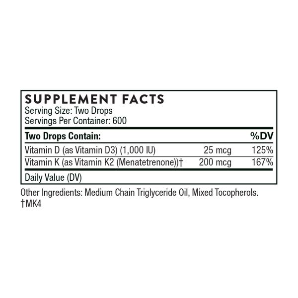 Thorne Vitamin D+K2 1 OZ. 2023-10-3061 фото