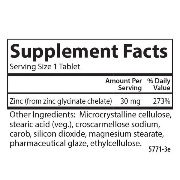 Carlson Laboratories Chelated Zinc 30 mg 250 tablets 2023-10-4571 фото