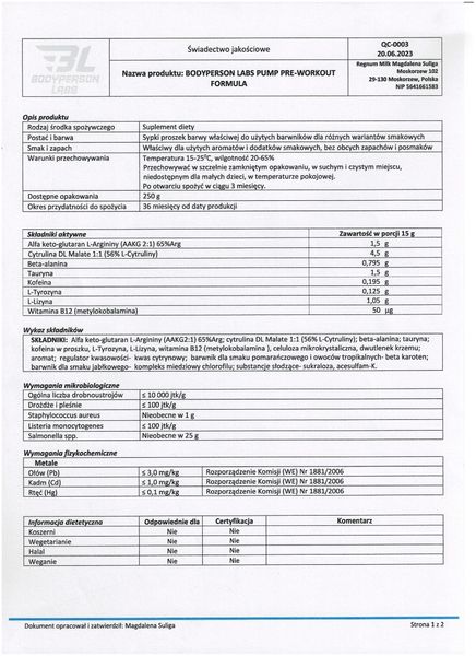 Bodyperson Labs Pre-Workout Formula Orange 250г 100-26-3424300-20 фото