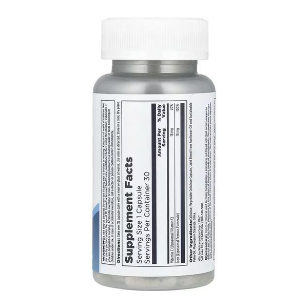 KAL Liposomal Iron + C 30 capsules 2023-10-6993 фото
