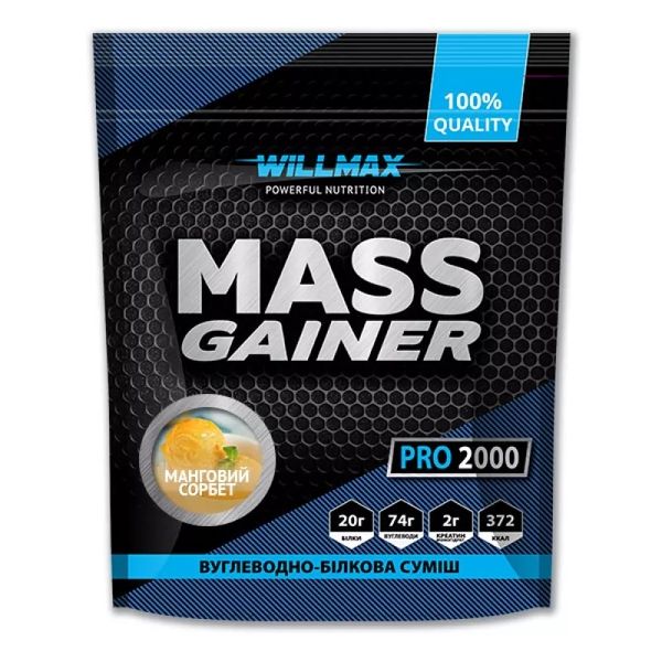 Willmax Mass Gainer Манговий Сорбет 2кг 10566-05 фото