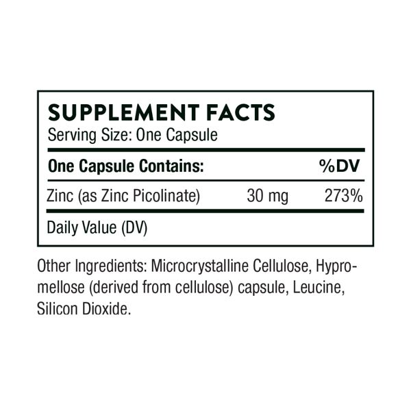 Thorne Zinc Picolinate 30 mg 60 caps 2023-10-3063 фото