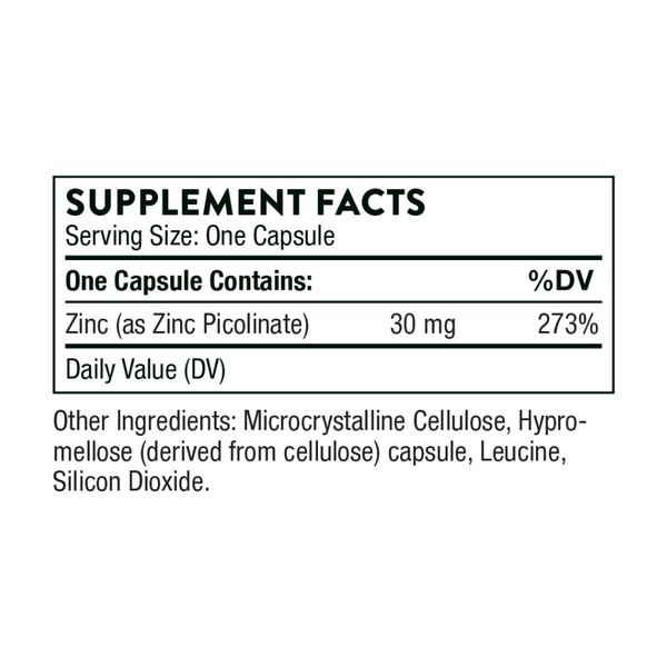 Thorne Zinc Picolinate 30 mg 180 caps 2023-10-3064 фото