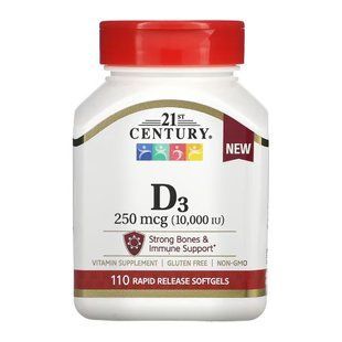D3 250 mcg (10,000 IU) - 110 softgels 2023-10-7046 фото