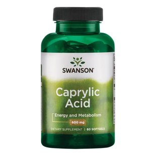 Swanson Caprylic Acid 600 mg 60 Softgels 100-99-5764816-20 фото