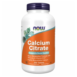 NOW Calcium Citrate 250 tabs 2022-10-1337 фото