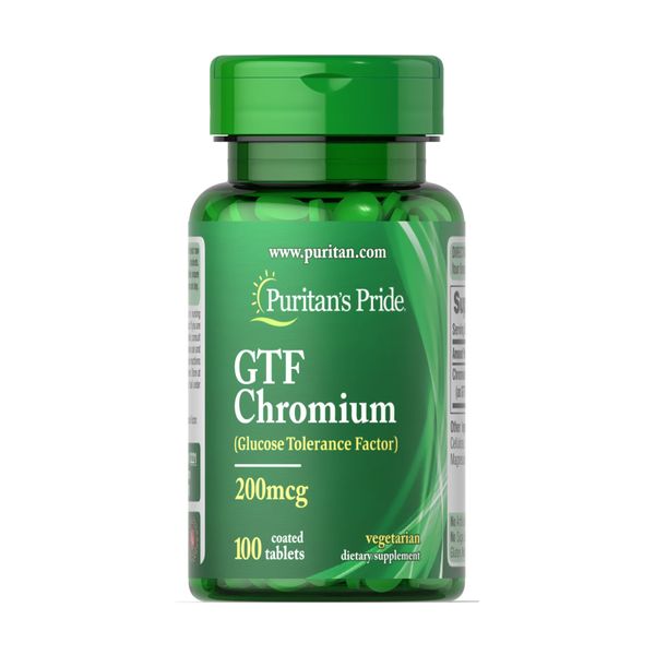 Puritan's Pride GTF Chromium 200 mcg 100 tabs 2023-10-2472 фото