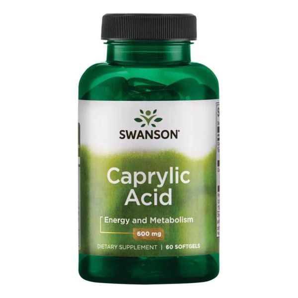 Swanson Caprylic Acid 600 mg 60 Softgels 100-99-5764816-20 фото