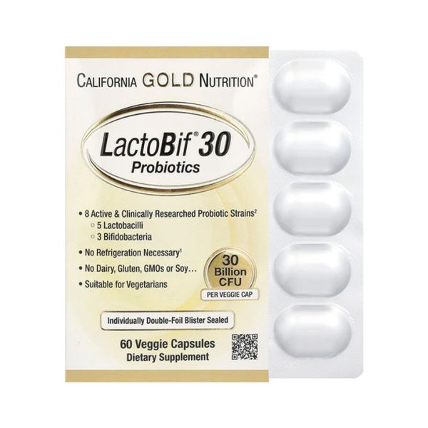 California Gold Nutrition LactoBif 30 Probiotics 60 vcaps 2023-10-2654 фото