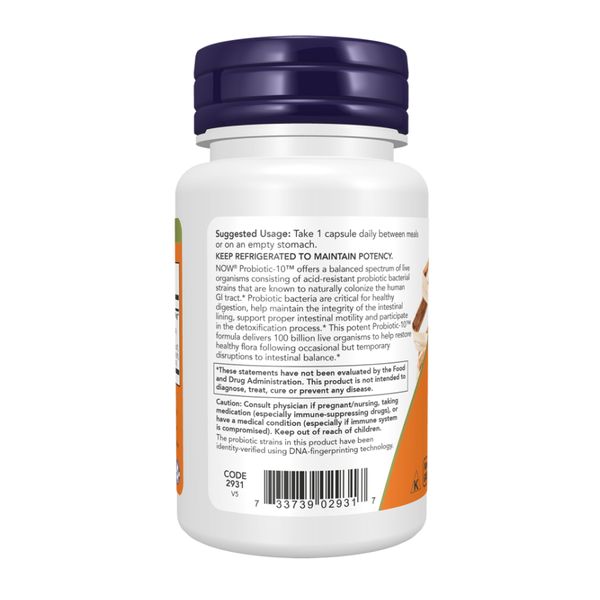 NOW Probiotic-10™ 100 Billion 60 vcaps 2023-10-2436 фото