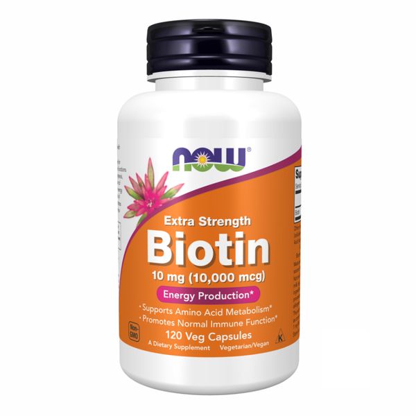 NOW Biotin 10 mg (10,000 mcg) 120 vcaps 2022-10-0007 фото