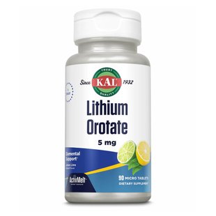 KAL Lithium Orotate 5 mg Лимон Лайм 90 tablets 2022-10-1001 фото