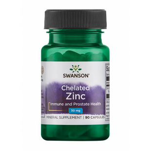 Swanson Chelated Zinc 30 mg 90 caps 100-70-1369590-20 фото