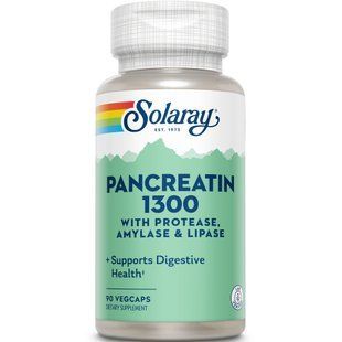 Solaray Pancreatin 1300 Digestive Enzyme 90 vegan capsules 2023-10-3577 фото