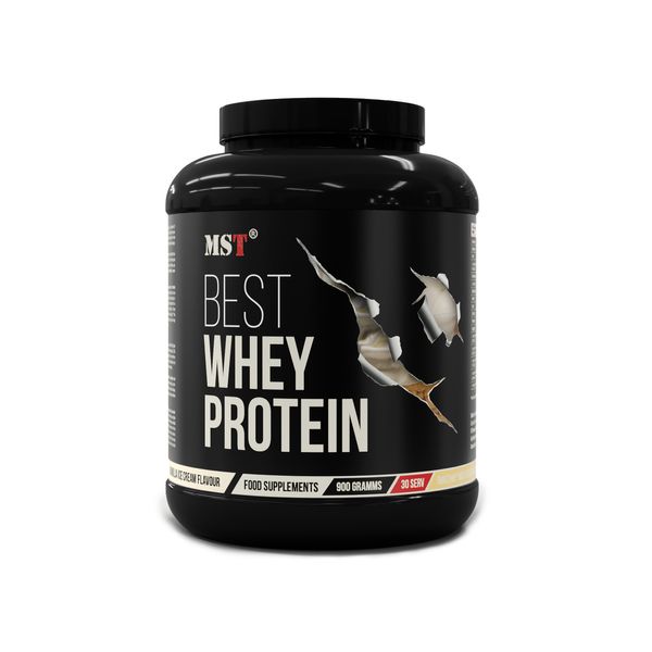 MST BEST Whey Protein + Enzyme Ванільне морозиво 900г 22396-05 фото