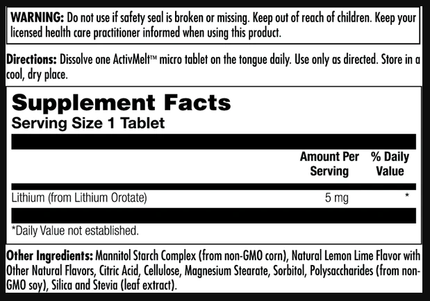 KAL Lithium Orotate 5 mg Лимон Лайм 90 tablets 2022-10-1001 фото