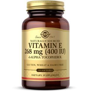 Solgar Vitamin E 268 mg (400 IU) Alpha Tocopherol 100 softgels 2022-10-0751 фото