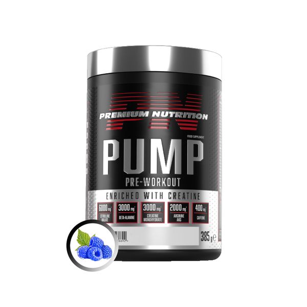 Premium Nutrition Pump Pre-Workout Голуба Малина 385г 22646-03 фото